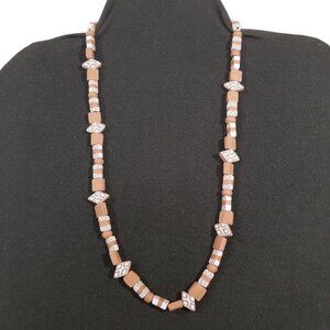 Millefiori Clay Necklace & Worry Beads Handmade Purple and Brown Clay Beads